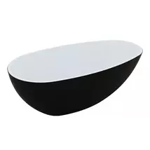 M-Acryl Vanilla szabadonálló kád 168x86 cm, fekete/fehér